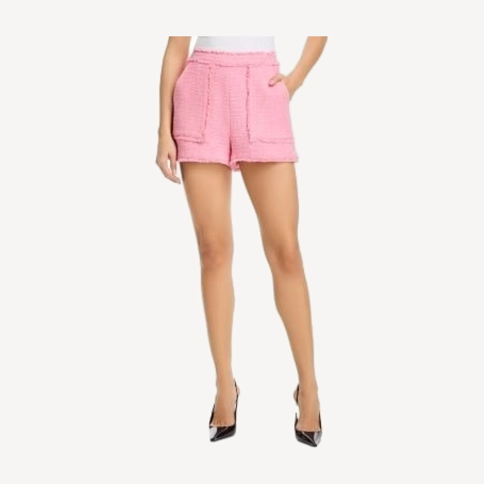 Cinq a Sept Allen Tweed Fringe Trim Shorts