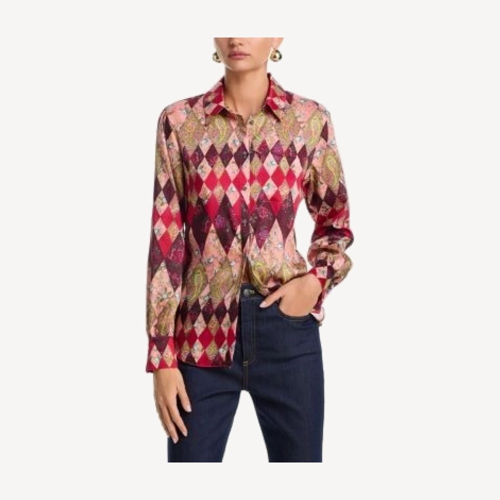 Cinq a Sept Thea Patchwork Print Top