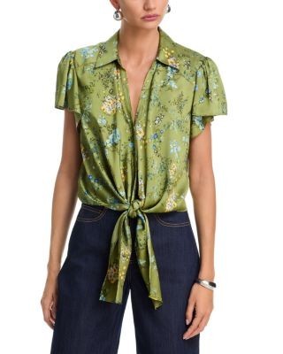 Cinq a Sept Windswept Floral Flutter Sleeve Marianna Top