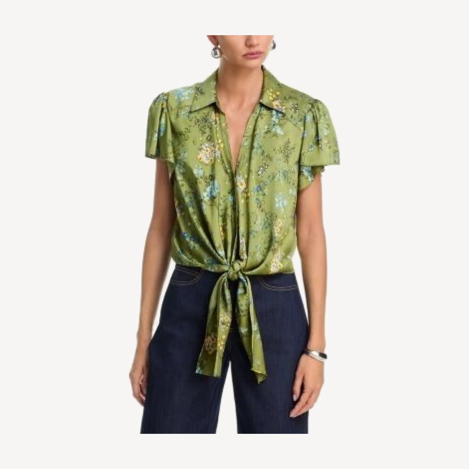 Cinq a Sept Windswept Floral Flutter Sleeve Marianna Top