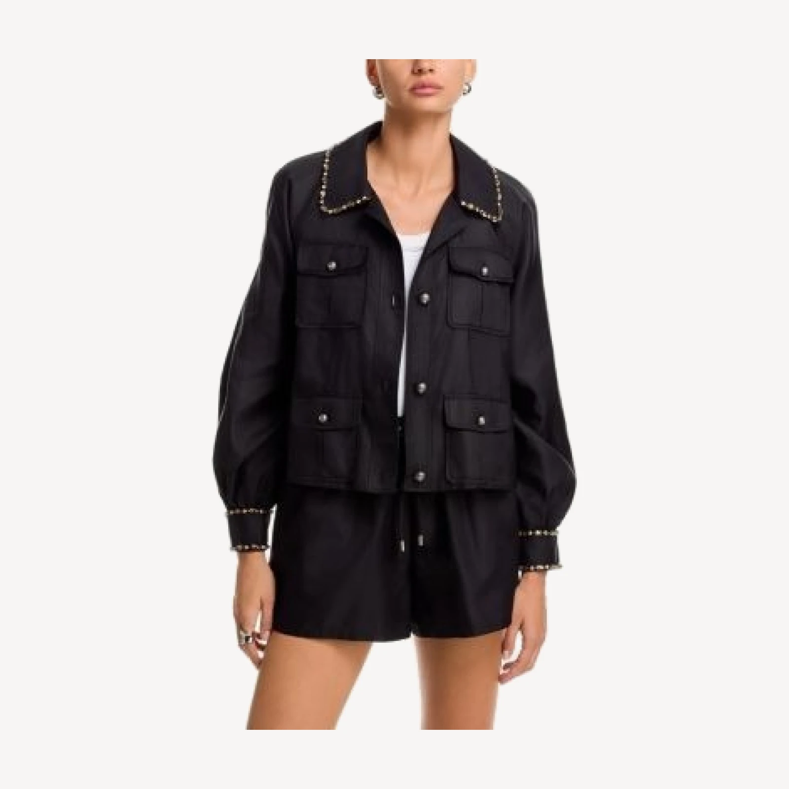 Cinq a Sept Adami Rhinestone Chain Jacket