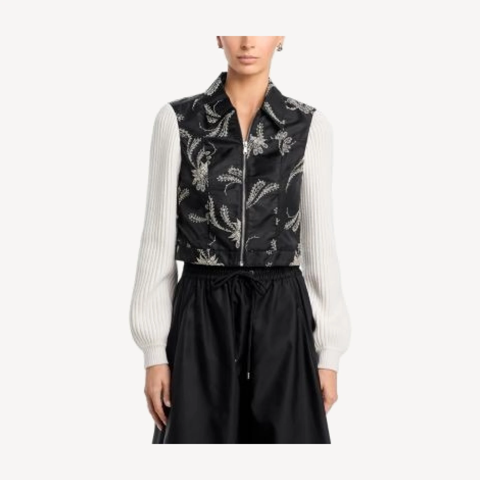 Cinq a Sept Paisley Fan Zip Front Ciara Jacket