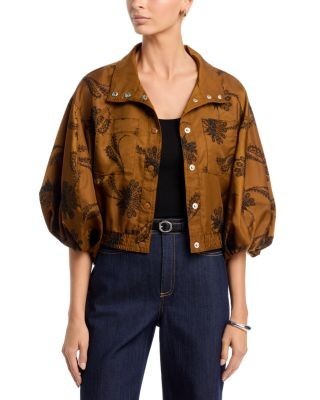 Cinq a Sept Iggy Embroidered Paisley Fan Jacket