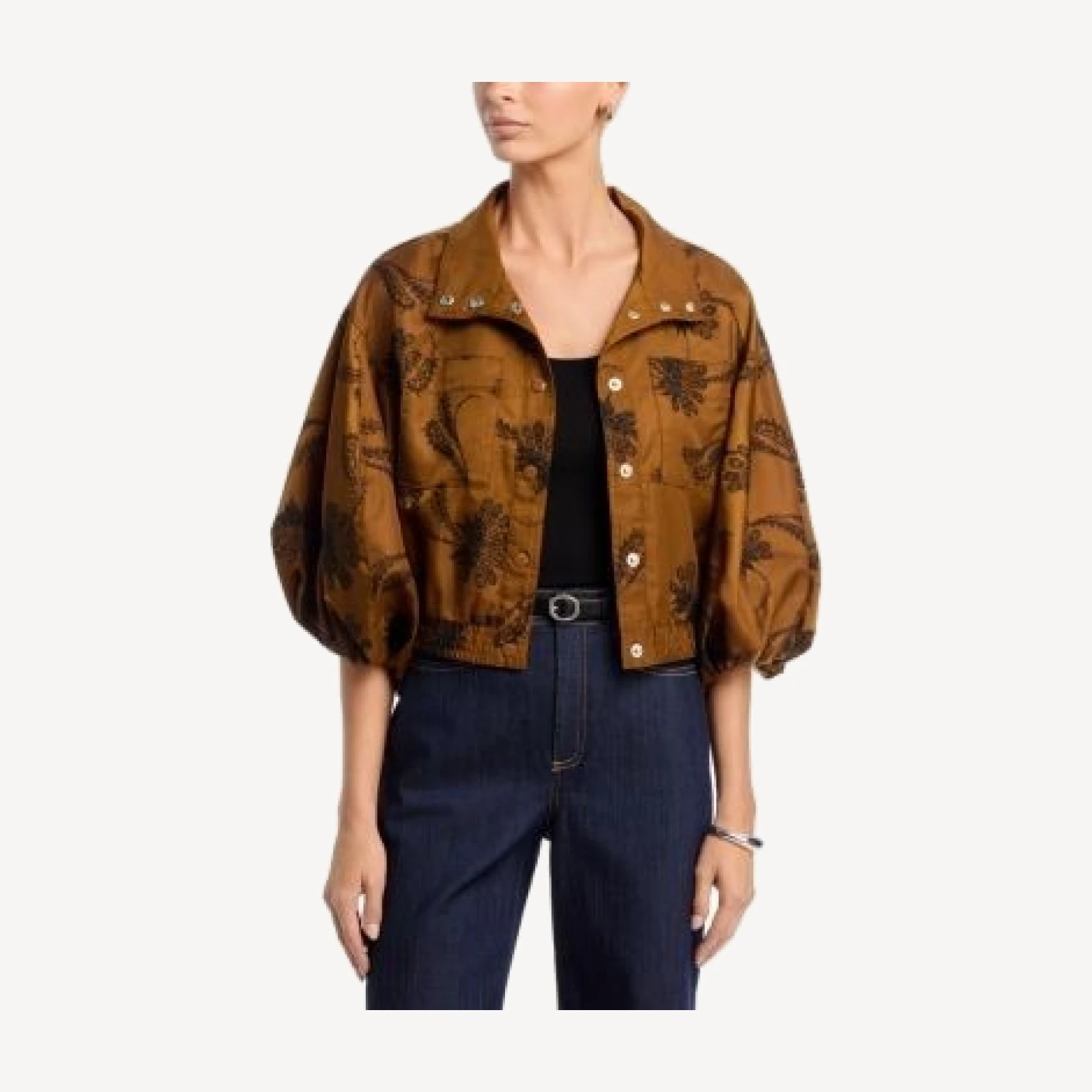 Cinq a Sept Iggy Embroidered Paisley Fan Jacket