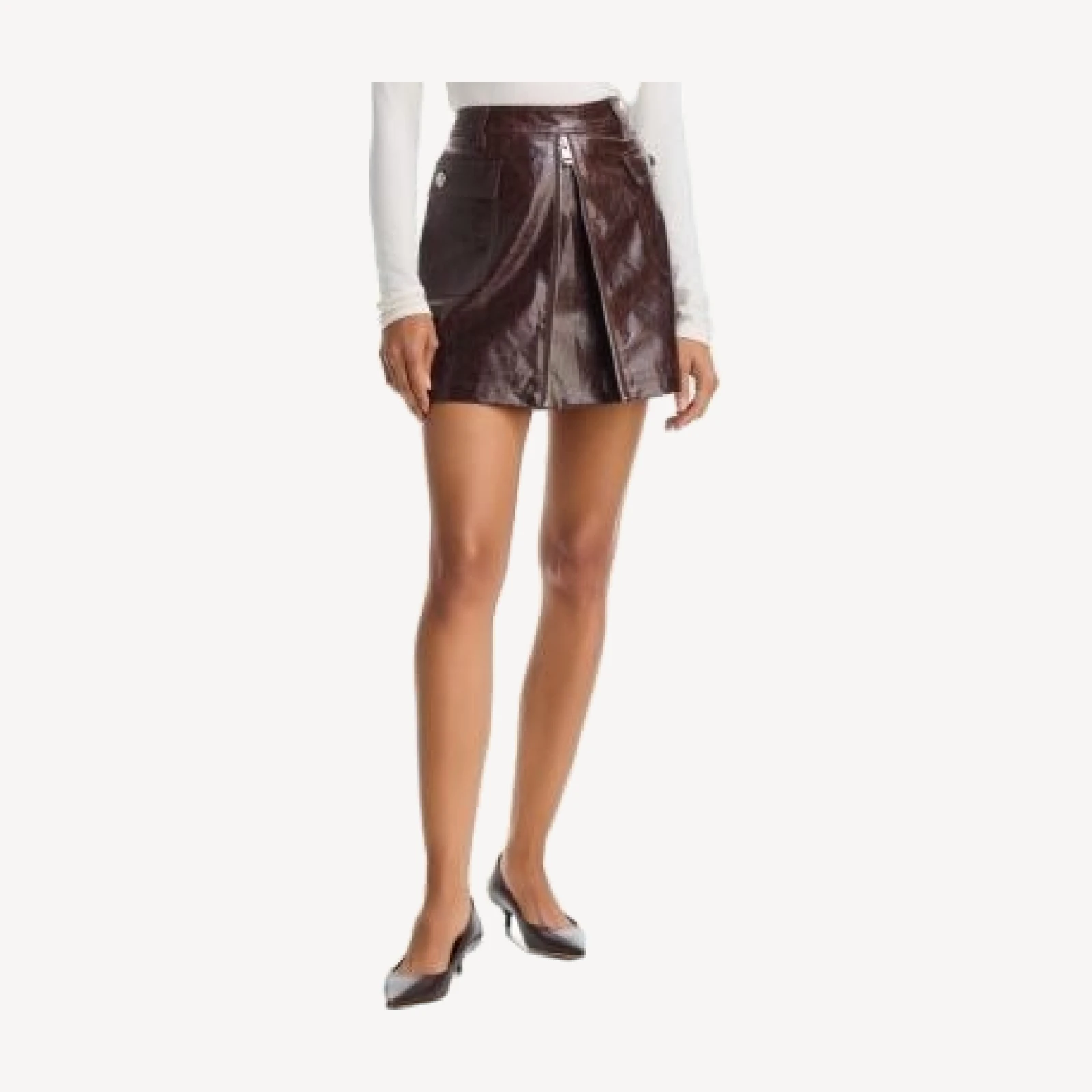 Cinq a Sept Radley Tumbled Faux Leather Skirt