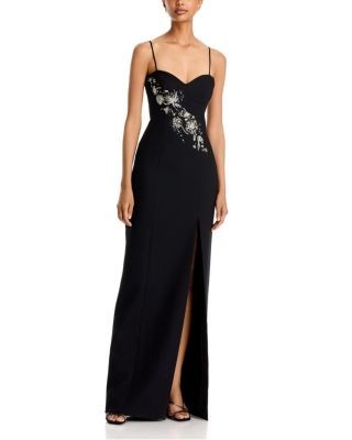 Cinq a Sept Amelina Embellished Side Slit Gown