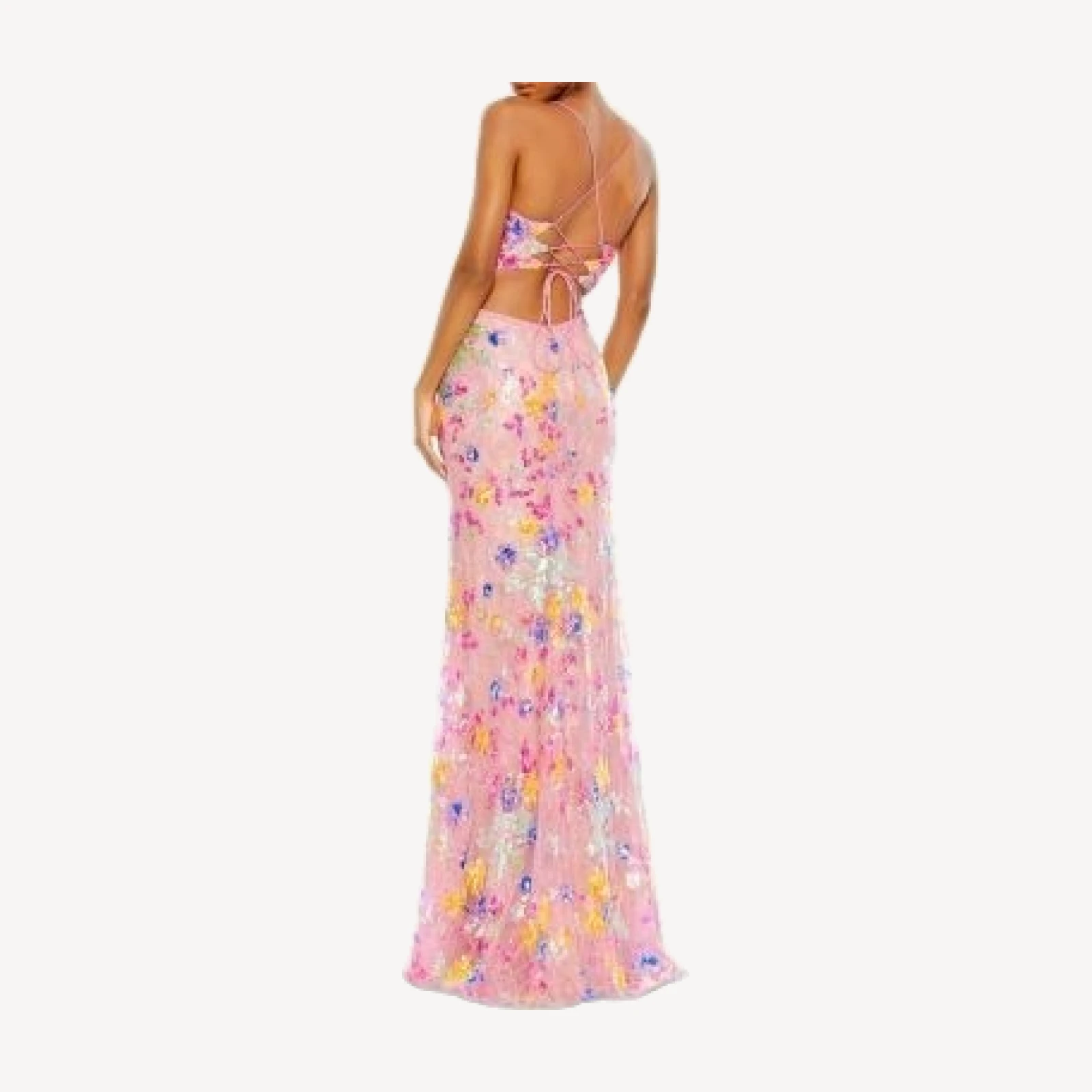 Mac Duggal Embellished Lace Strappy Column Gown