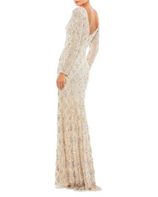 Mac Duggal Geometric Embellished Evening Gown