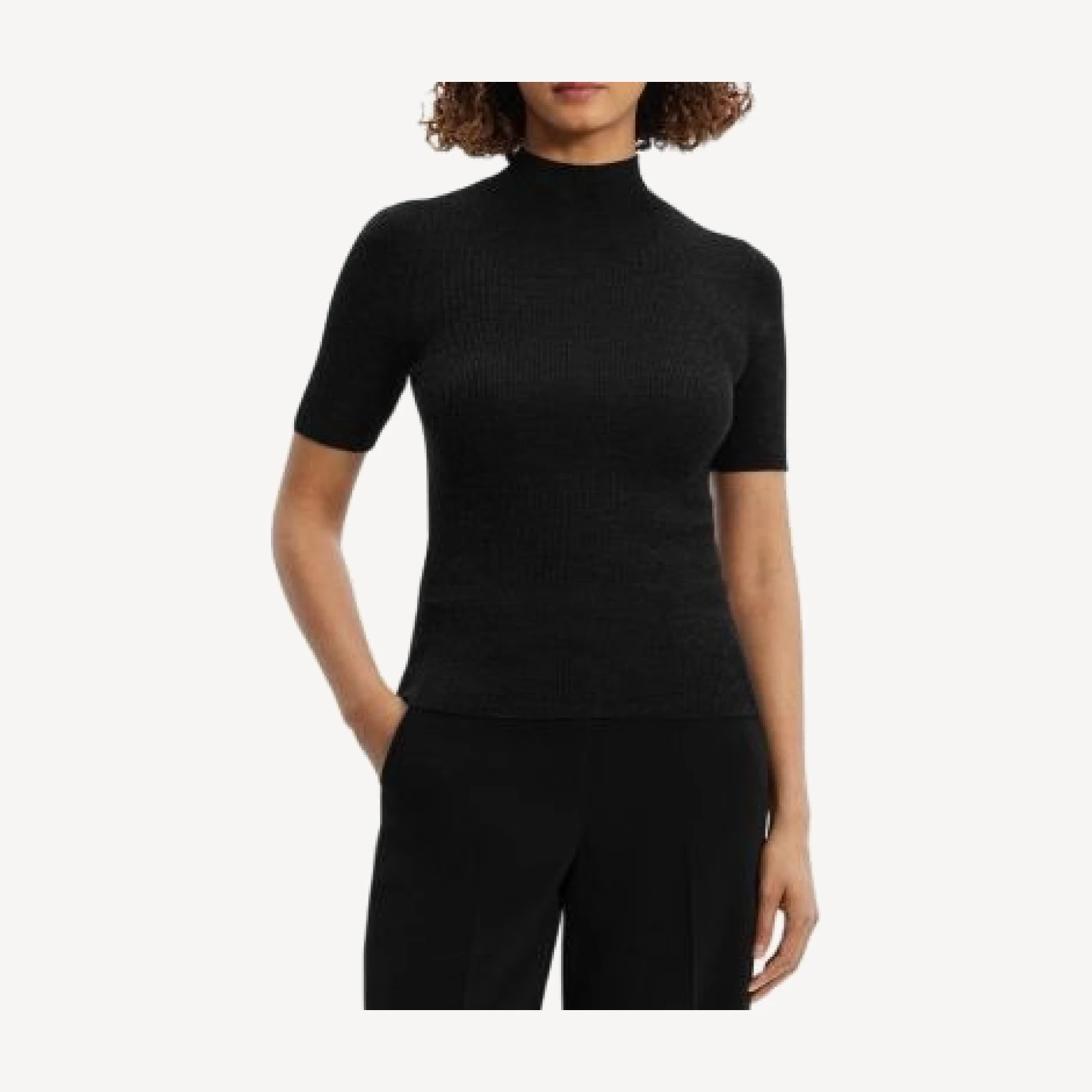Theory Leenda Short Sleeve Mock Neck Sweater