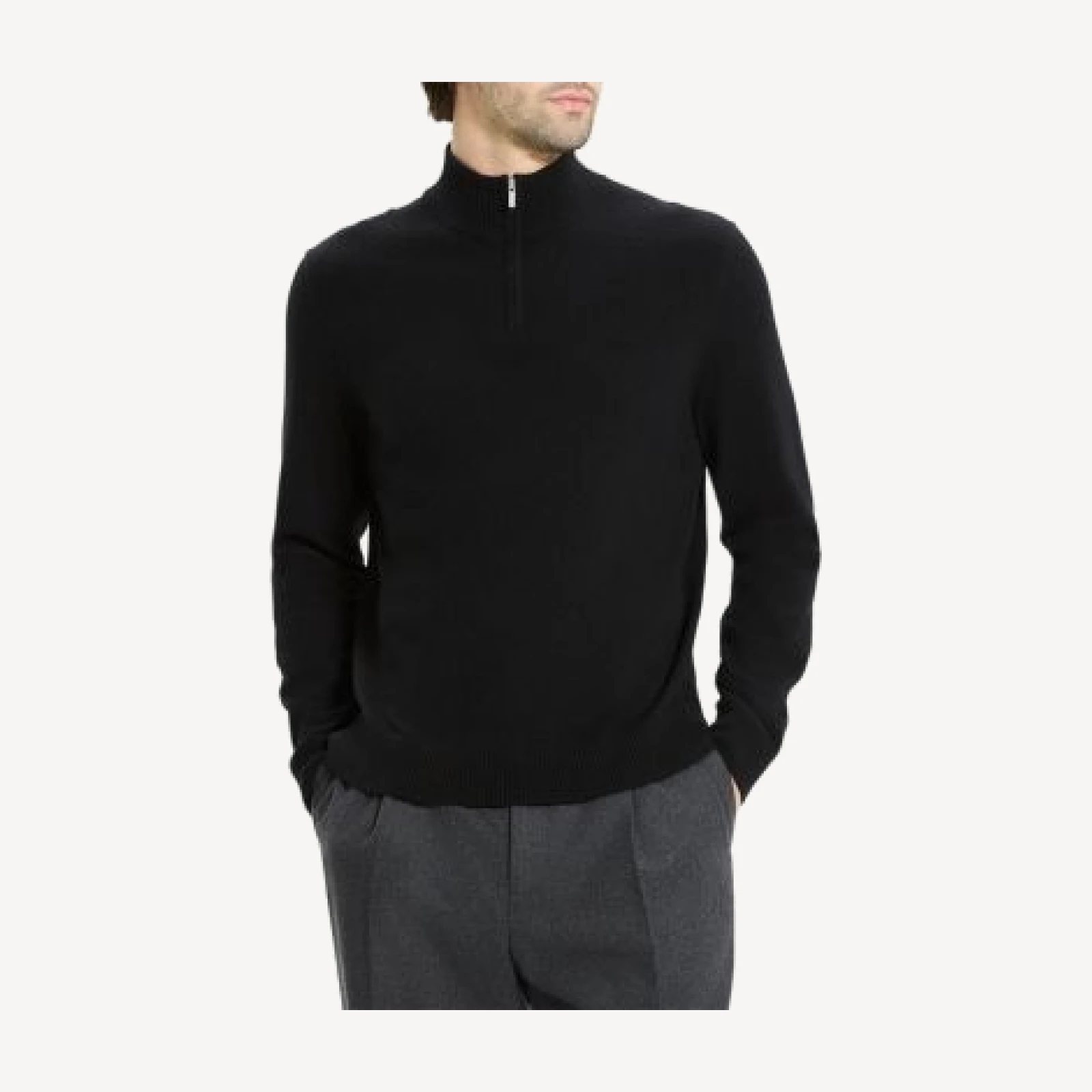 Theory Hilles Cashmere Quarter Zip Sweater