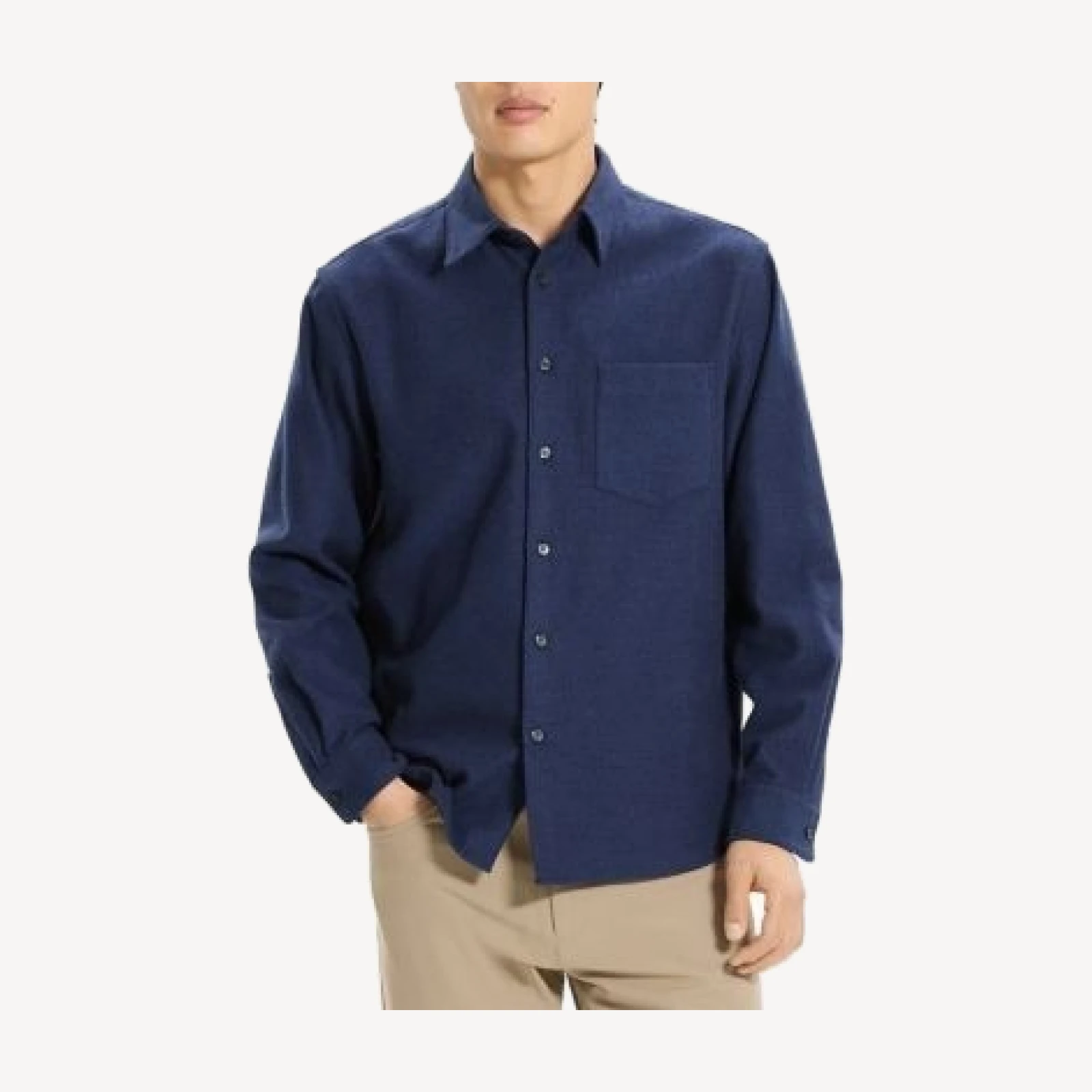 Theory Weekend Short Sleeve Shirt in Spun Flannel