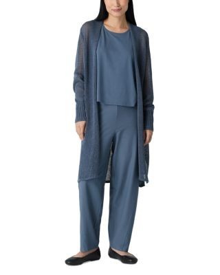 Eileen Fisher Linen Cotton Cord Long Cardigan Sweater