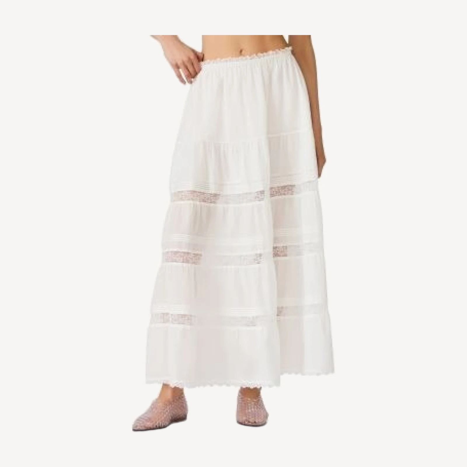 Steve Madden Elisse Lace Trim Maxi Skirt