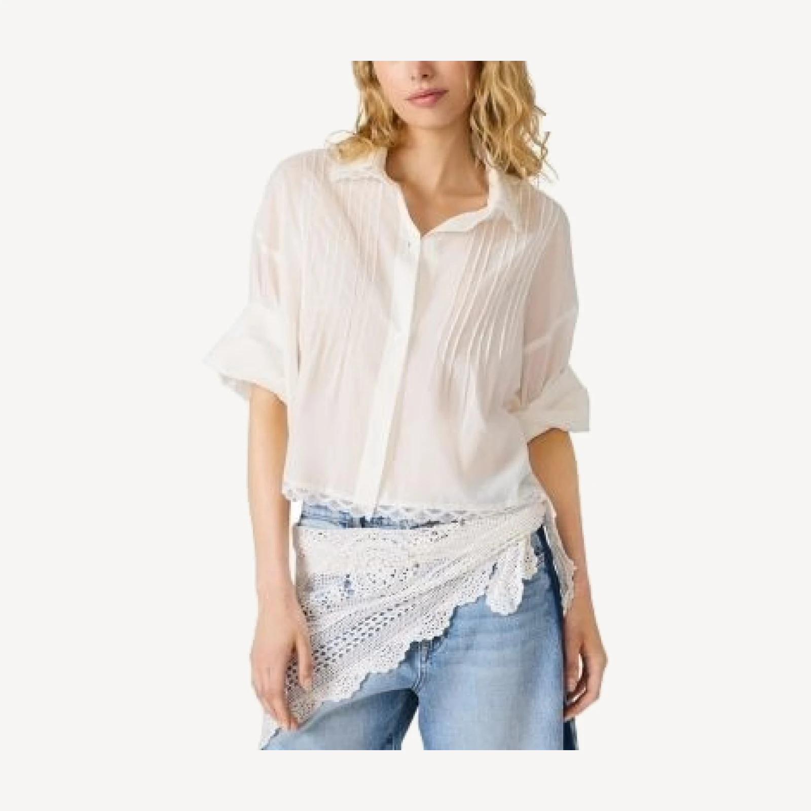Steve Madden Delphi Lace Collar Blouse