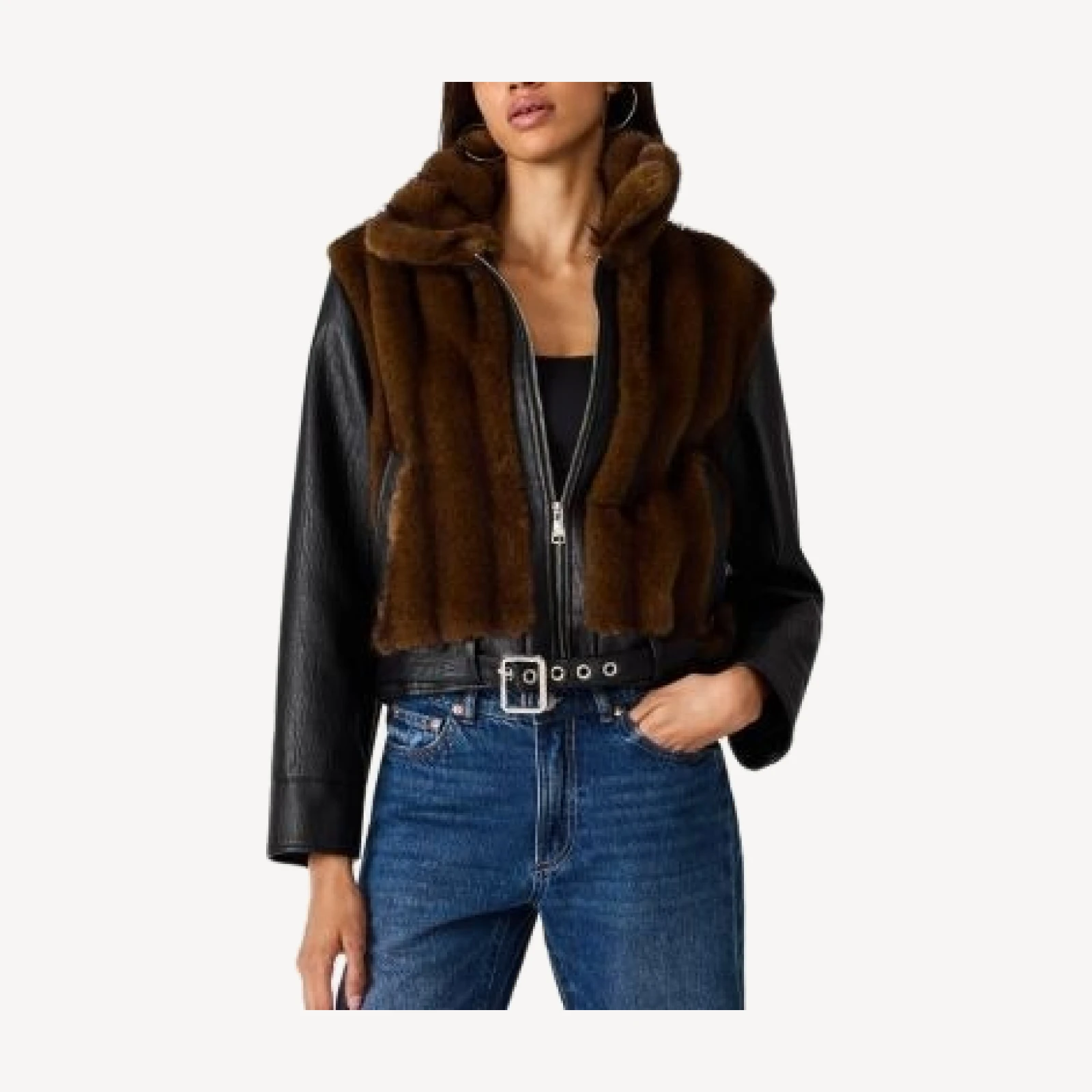 Steve Madden Ryland Mixed Media Jacket