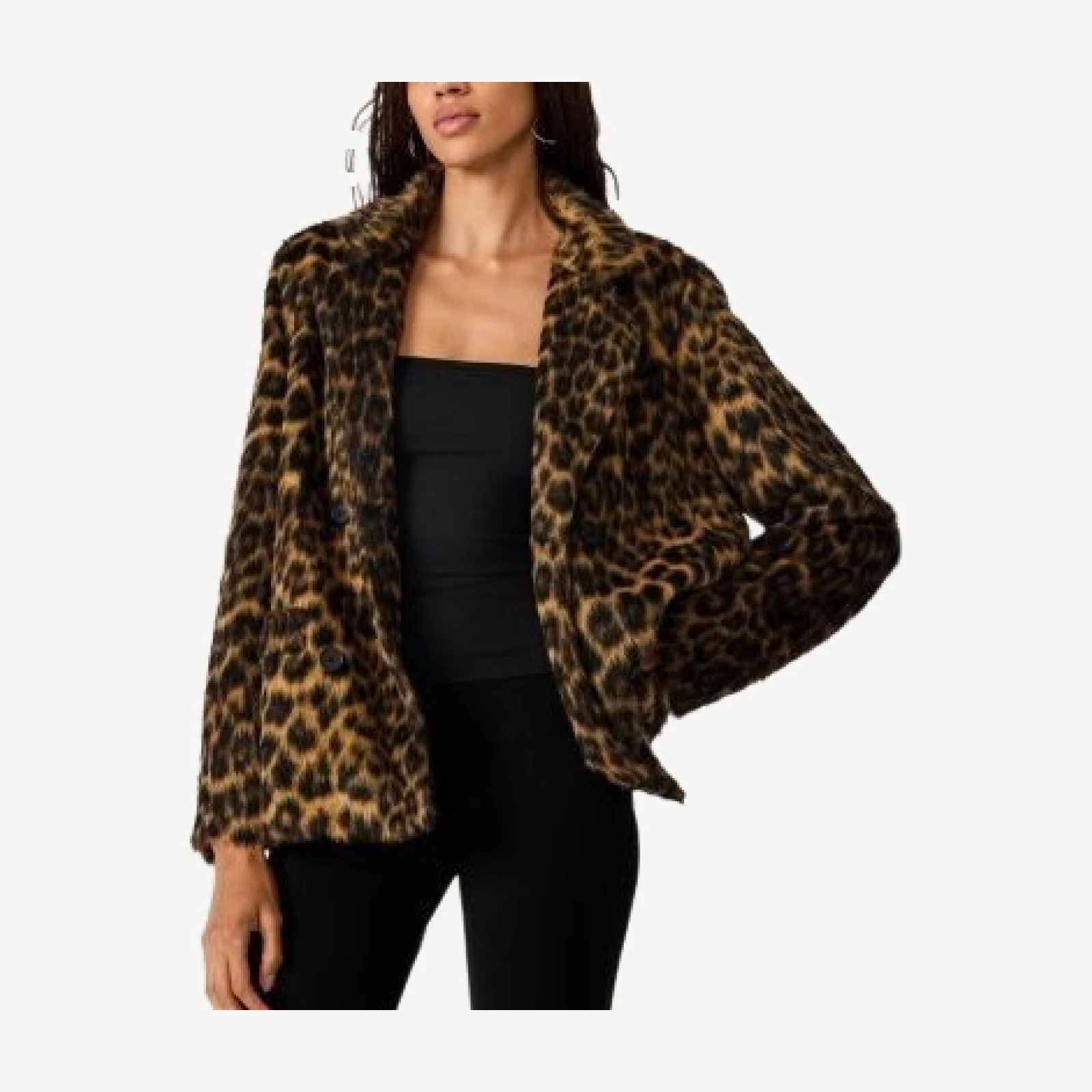 Steve Madden Madley Faux Fur Notch Collar Jacket