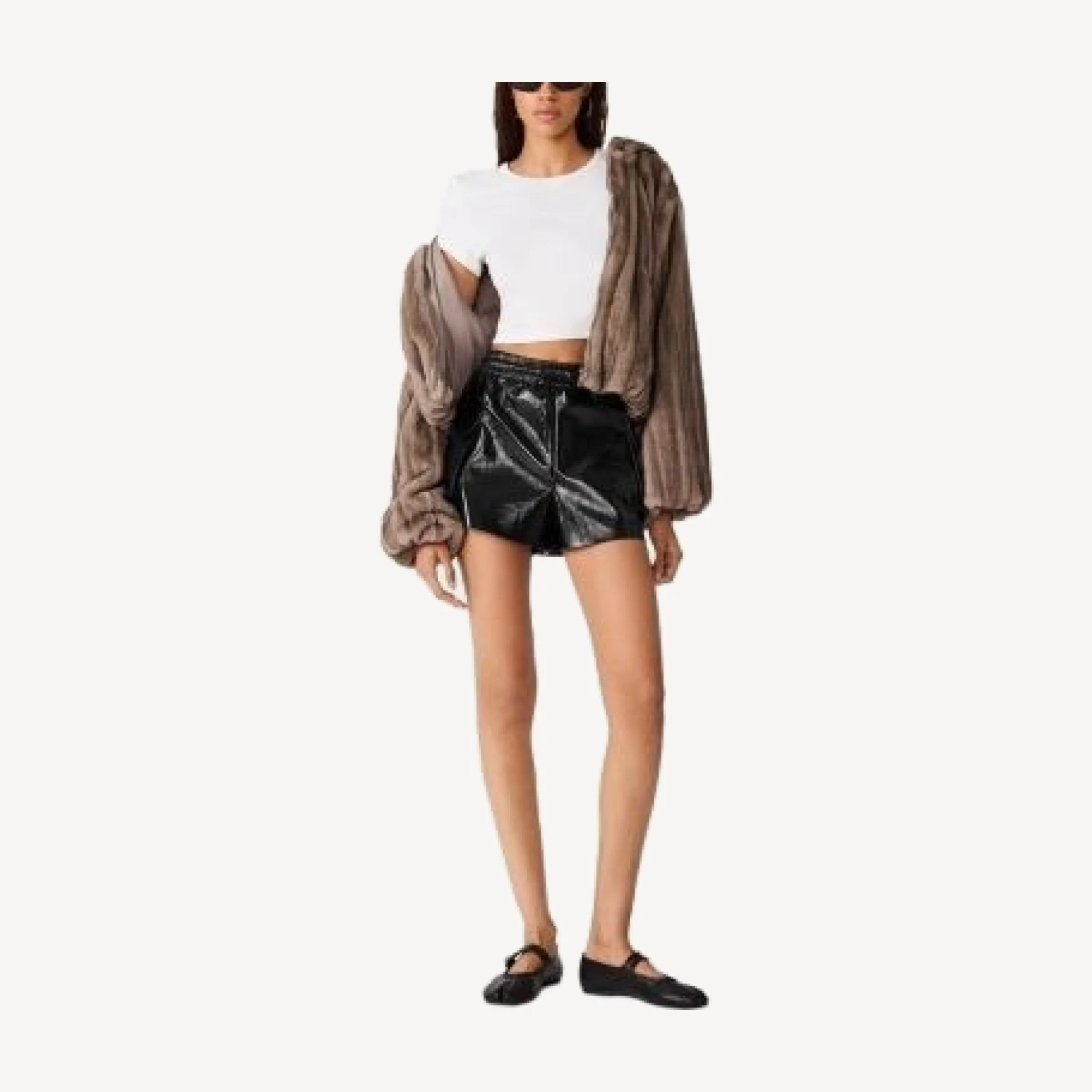 Steve Madden Raquel Faux Leather Cargo Shorts