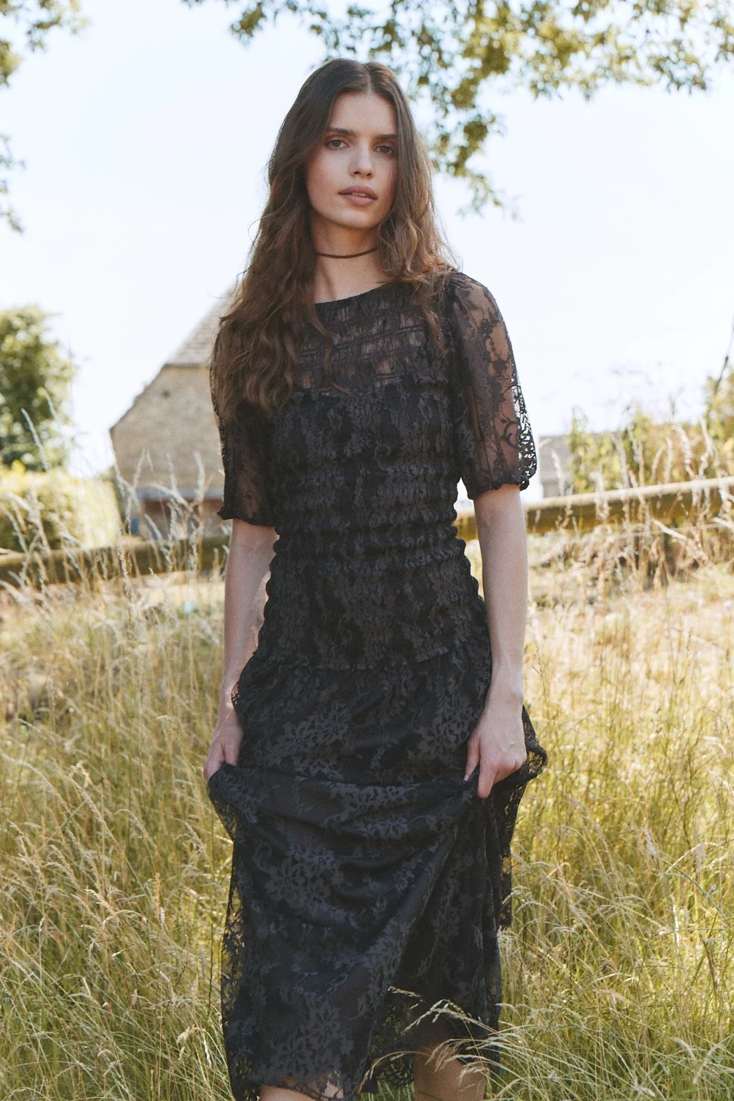The Short Sleeve Dalia Nap Dress - Chocolate