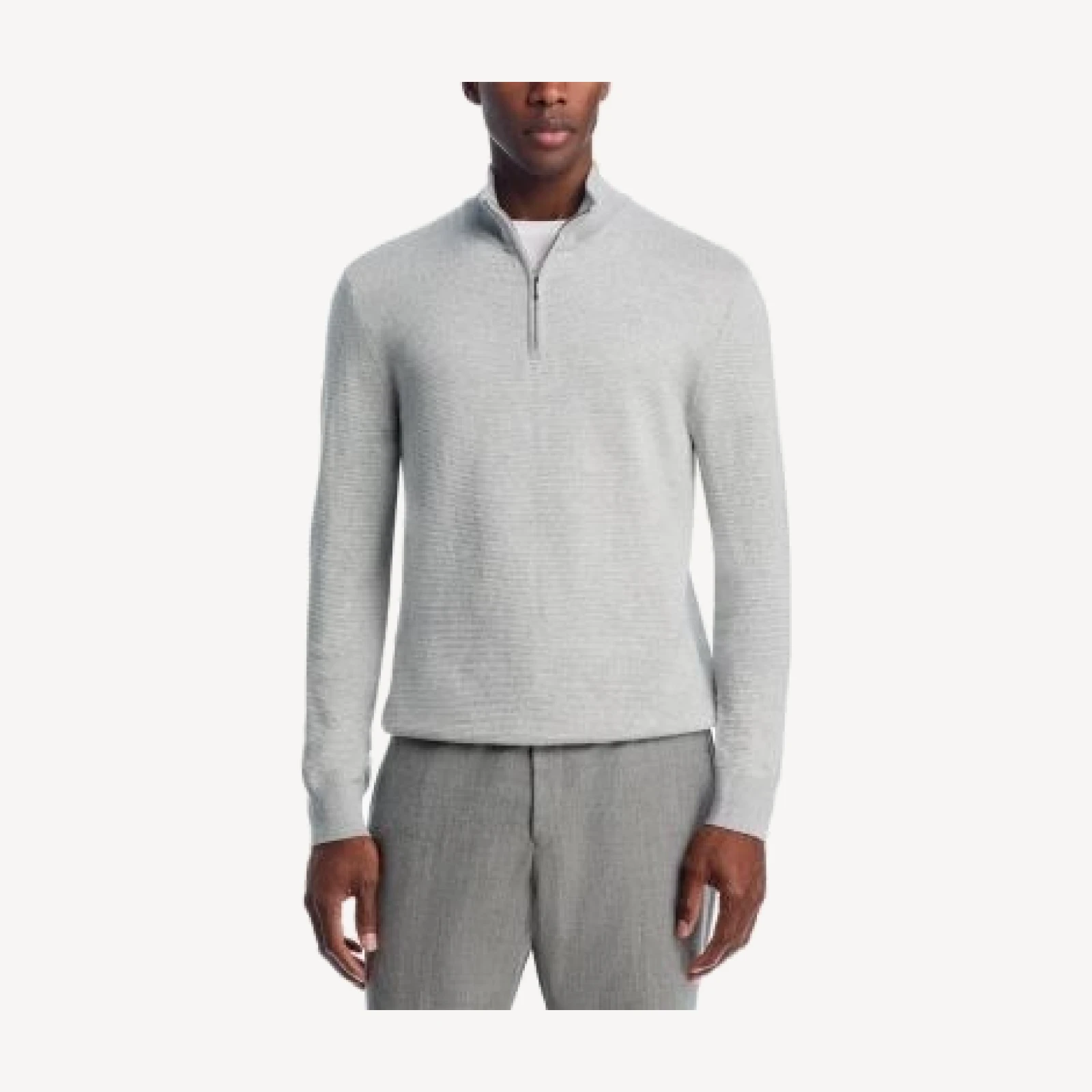 The Men's Store at Bloomingdale's Quarter Zip Mock Neck Sweater - Exclusive