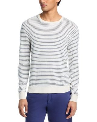 The Men's Store at Bloomingdale's Cotton Cashmere Striped Crewneck Sweater - Exclusive