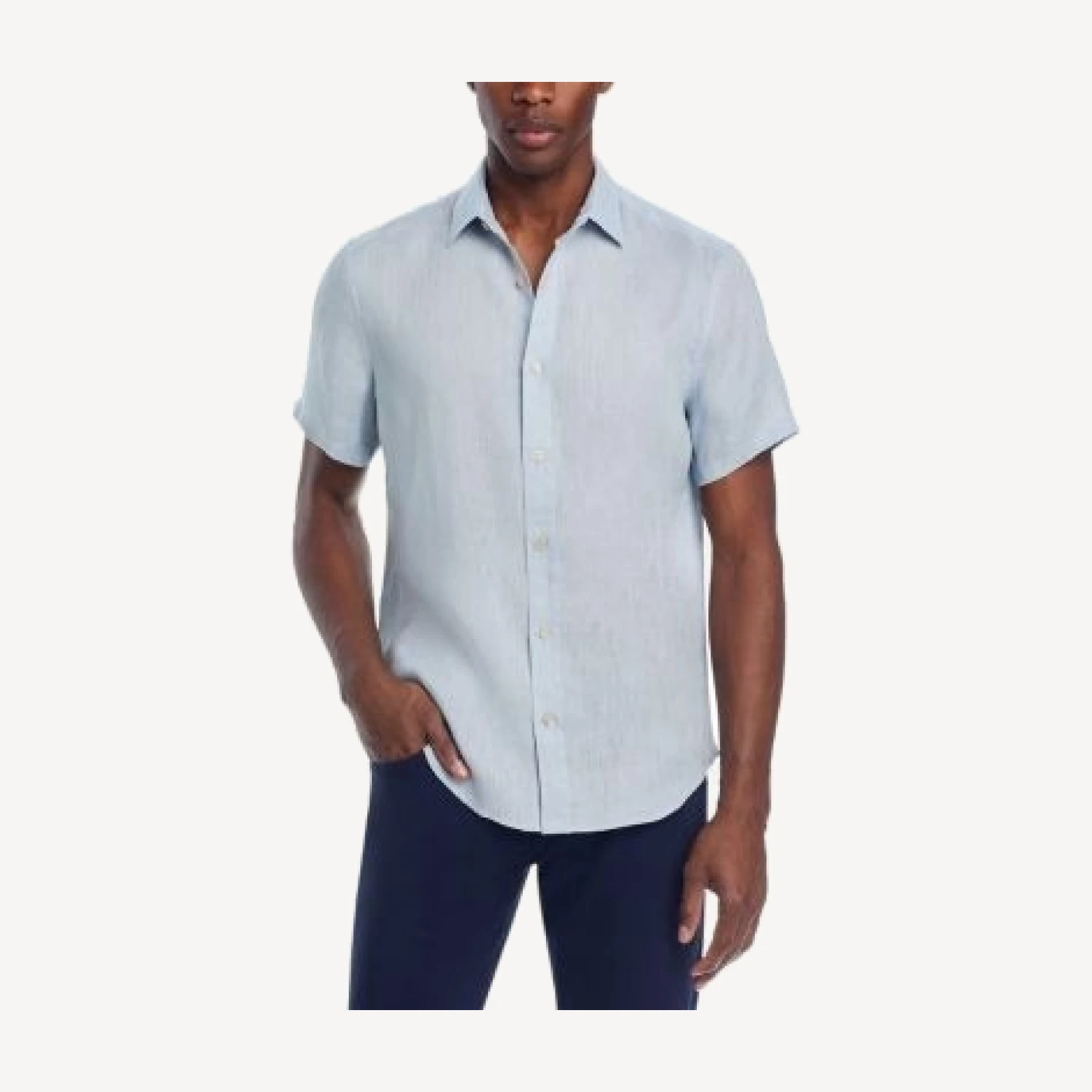The Men's Store at Bloomingdale's Short Sleeve Linen Shirt in White - Exclusive