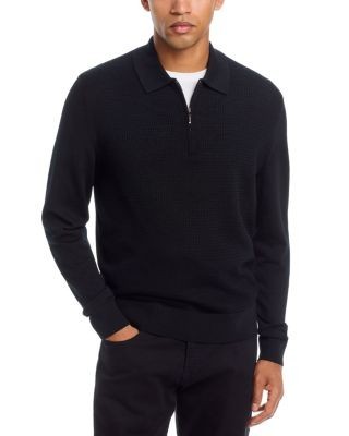 The Men's Store at Bloomingdale's Extrafine Merino Wool Zip Sweater Polo - Exclusive