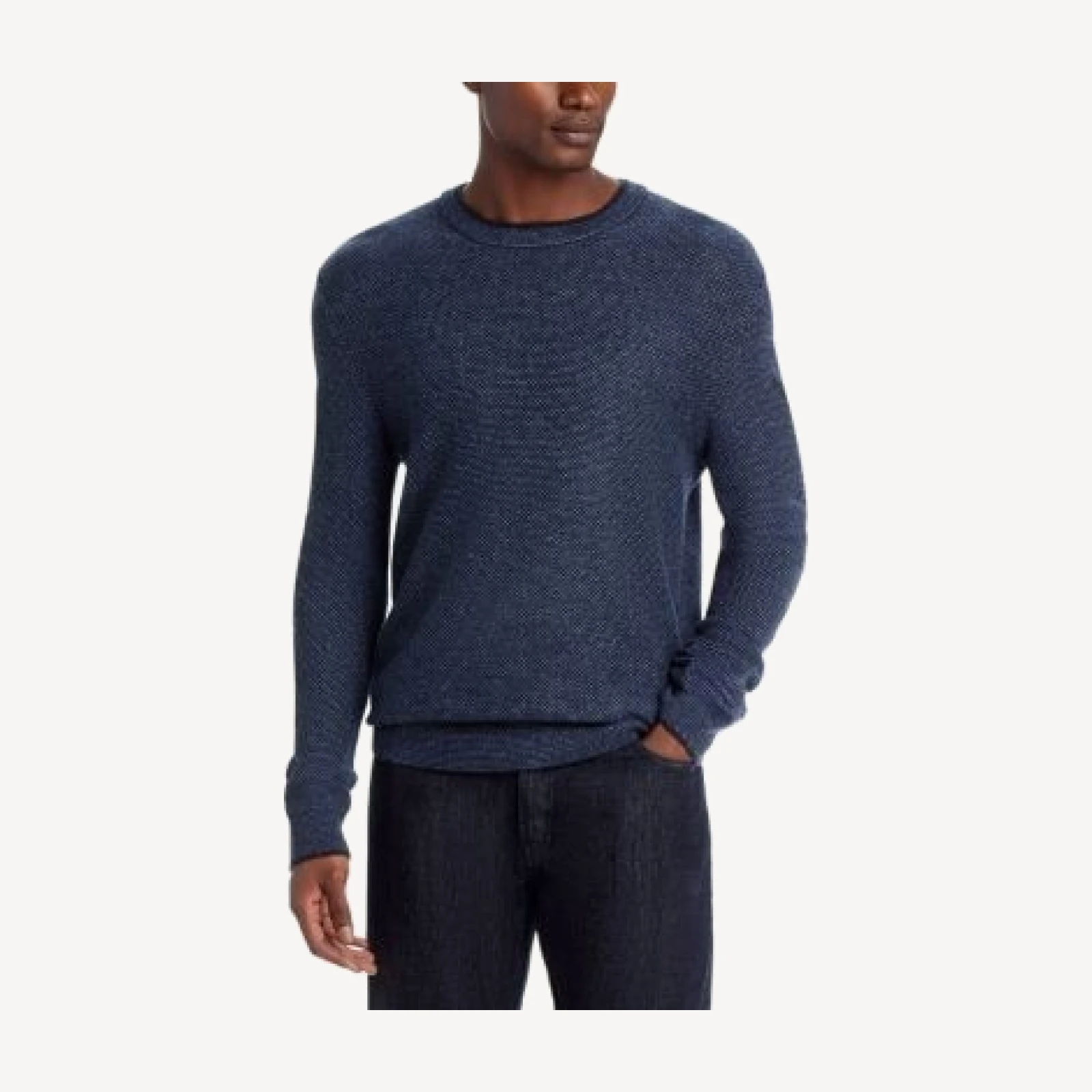 The Men's Store at Bloomingdale's Jacquard Wool Cashmere Crewneck Sweater - Exclusive