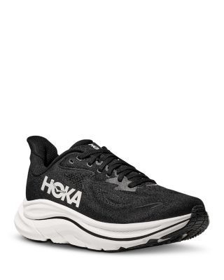Hoka Women's Clifton 10 Wide Running Sneakers in Black