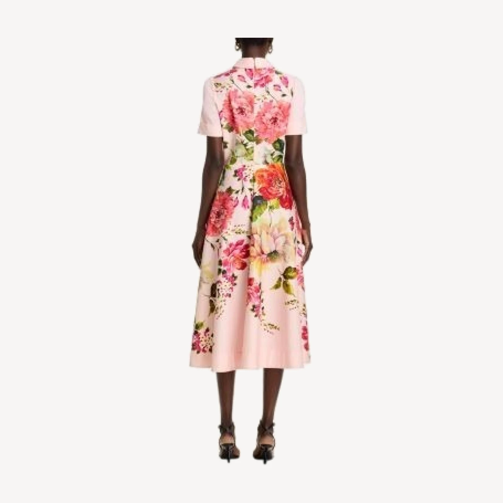 Teri Jon by Rickie Freeman Bold Floral Print Shirt Midi Dress