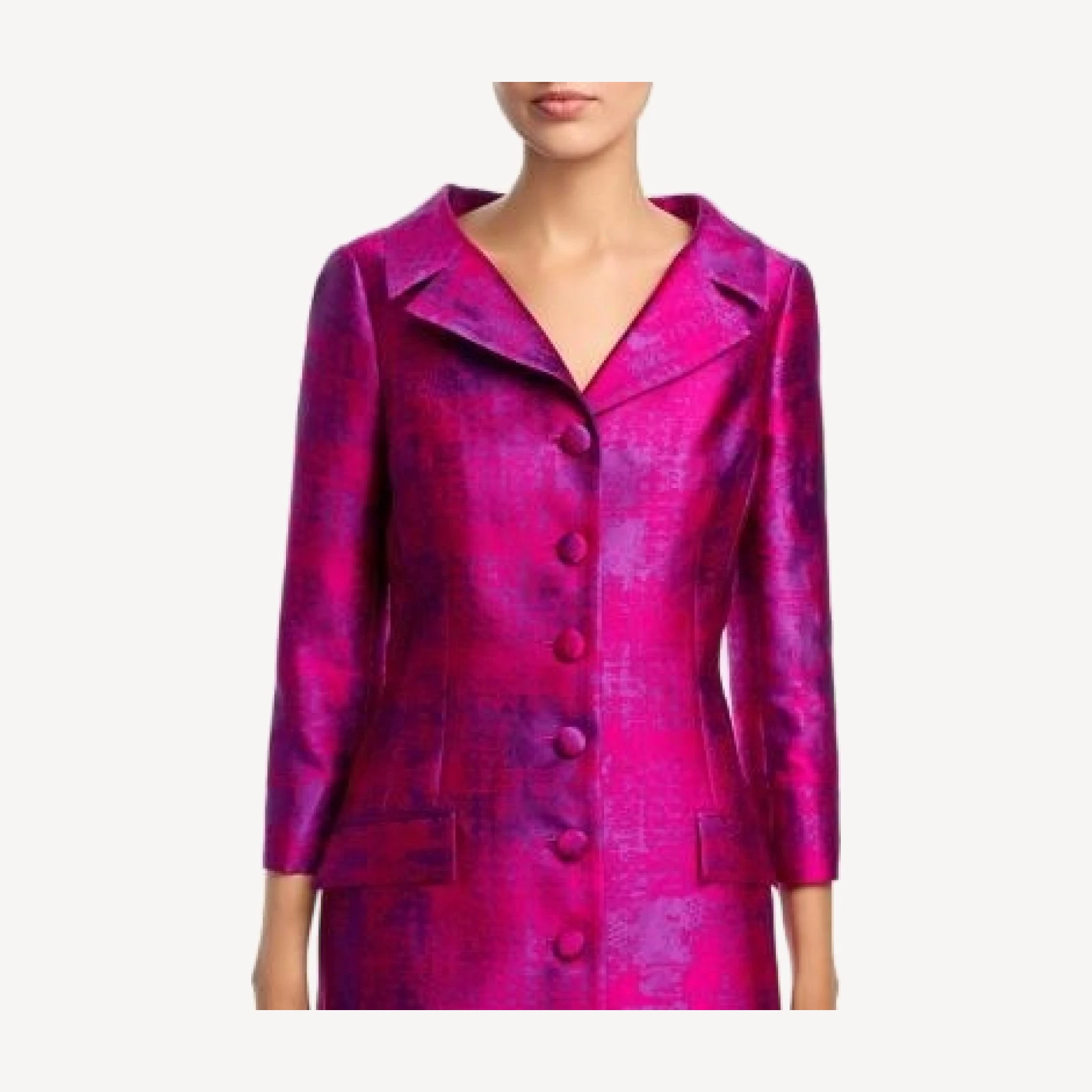 Teri Jon by Rickie Freeman Jacquard Coat Dress