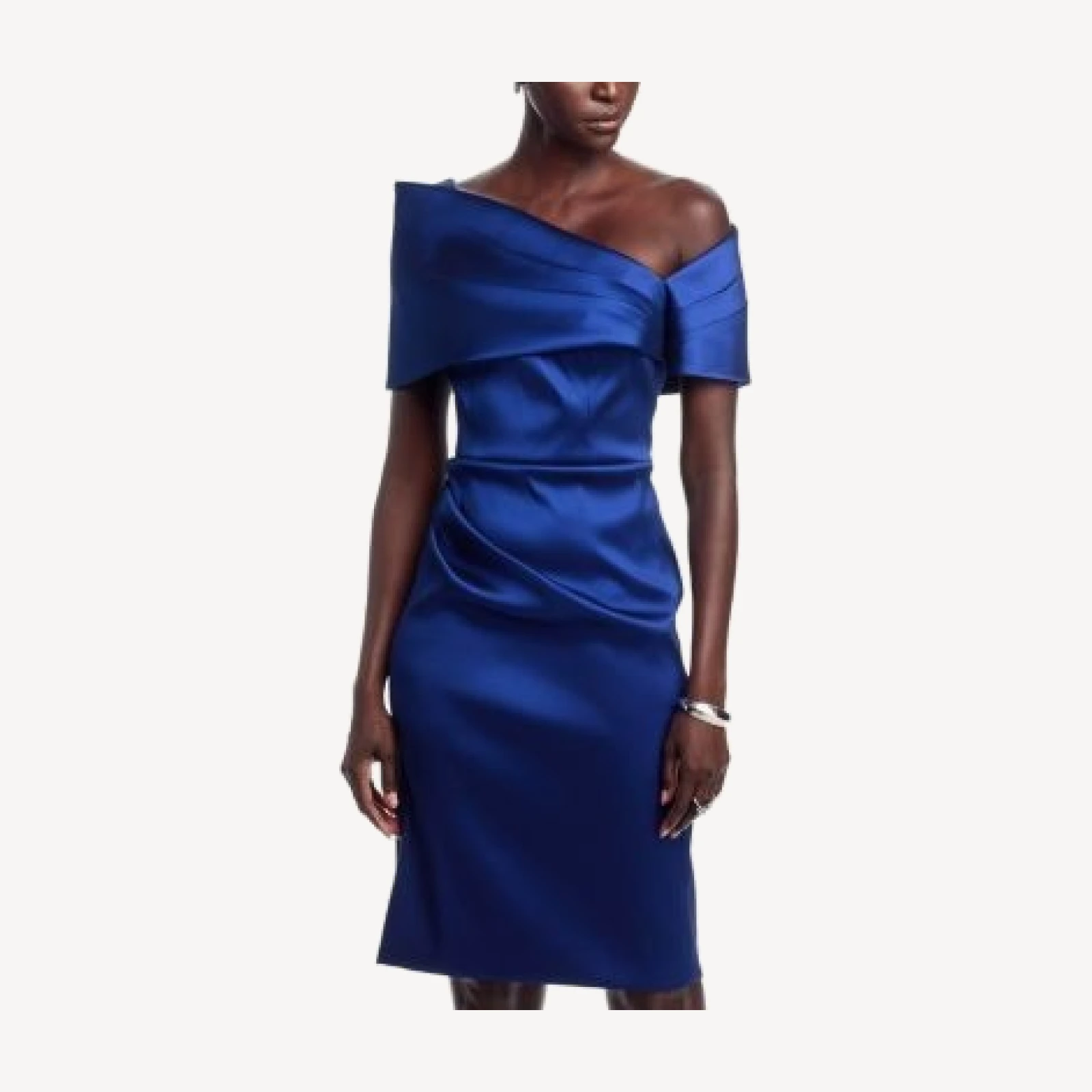 Teri Jon by Rickie Freeman Asymmetric Neck Taffeta Dress