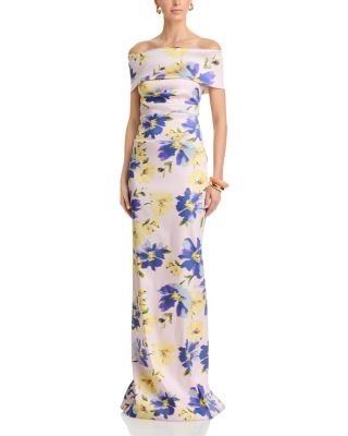 Teri Jon by Rickie Freeman Mikado Print Gown