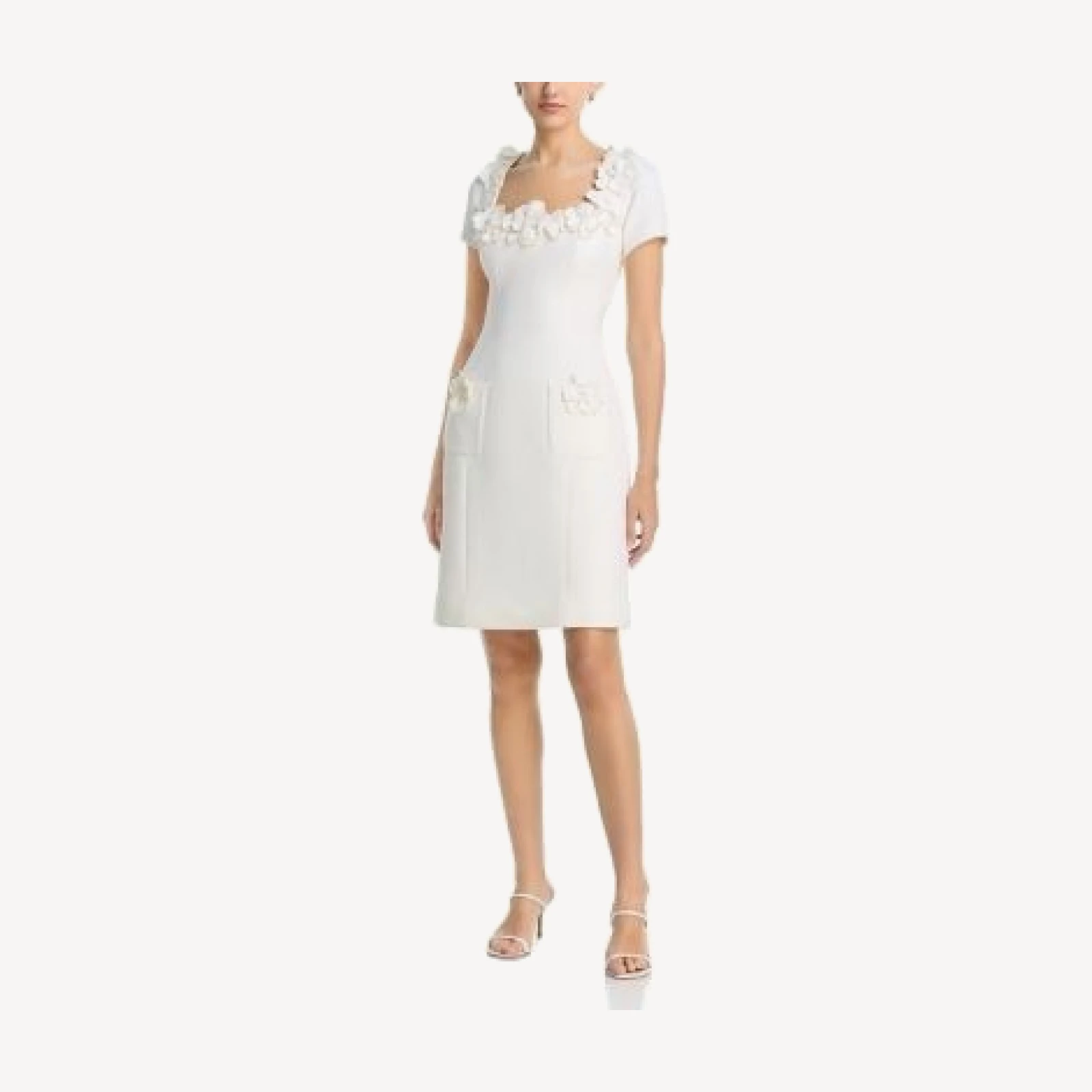 Teri Jon by Rickie Freeman Crepe 3D Flower Dress