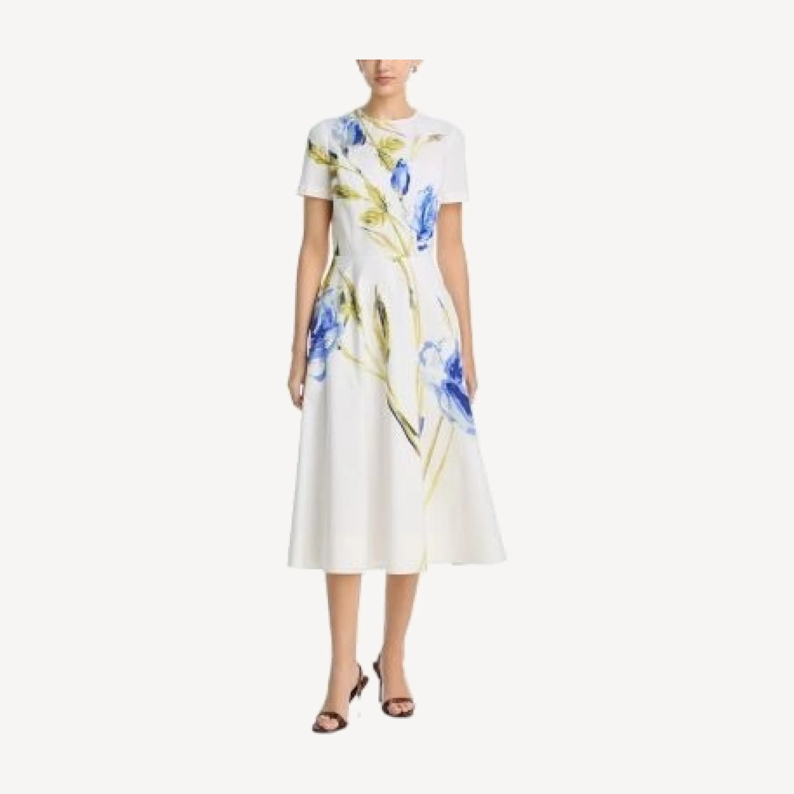 Teri Jon by Rickie Freeman Floral Print Midi Dress