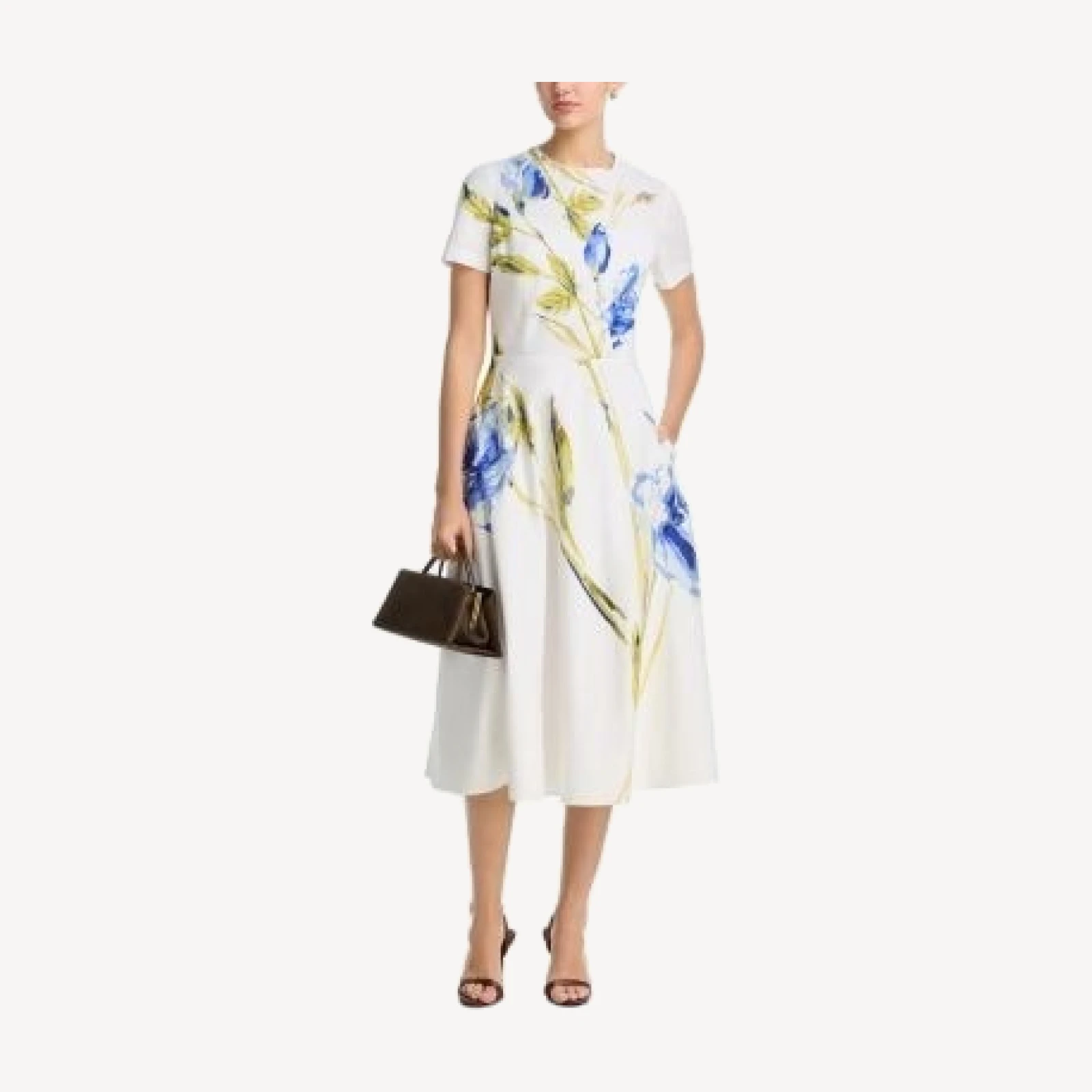 Teri Jon by Rickie Freeman Floral Print Midi Dress