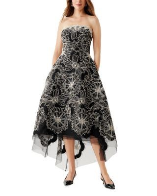 Teri Jon by Rickie Freeman Re Embroidered Tulle Dress
