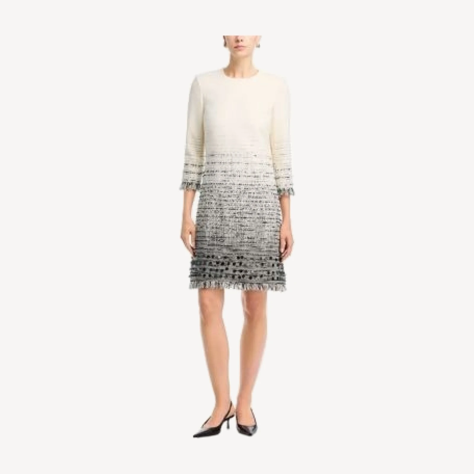 Teri Jon by Rickie Freeman Tweed Ombre Dress