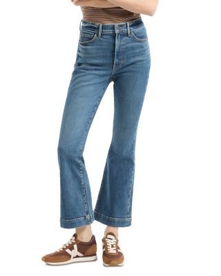 Veronica Beard Carson High Rise Ankle Flare Leg Jeans in Roadside Blue