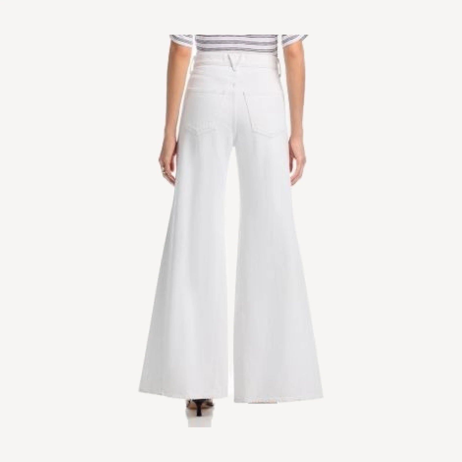 Veronica Beard Vicki High Rise Extra Wide Leg Jeans in White