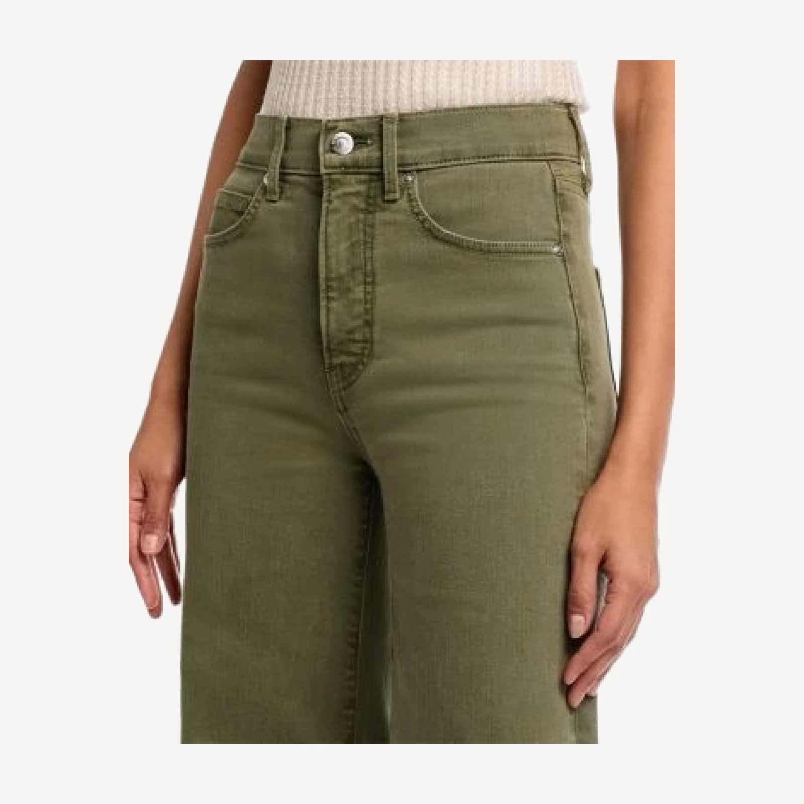 Veronica Beard Joplin High Rise Wide Flare Jeans in Army