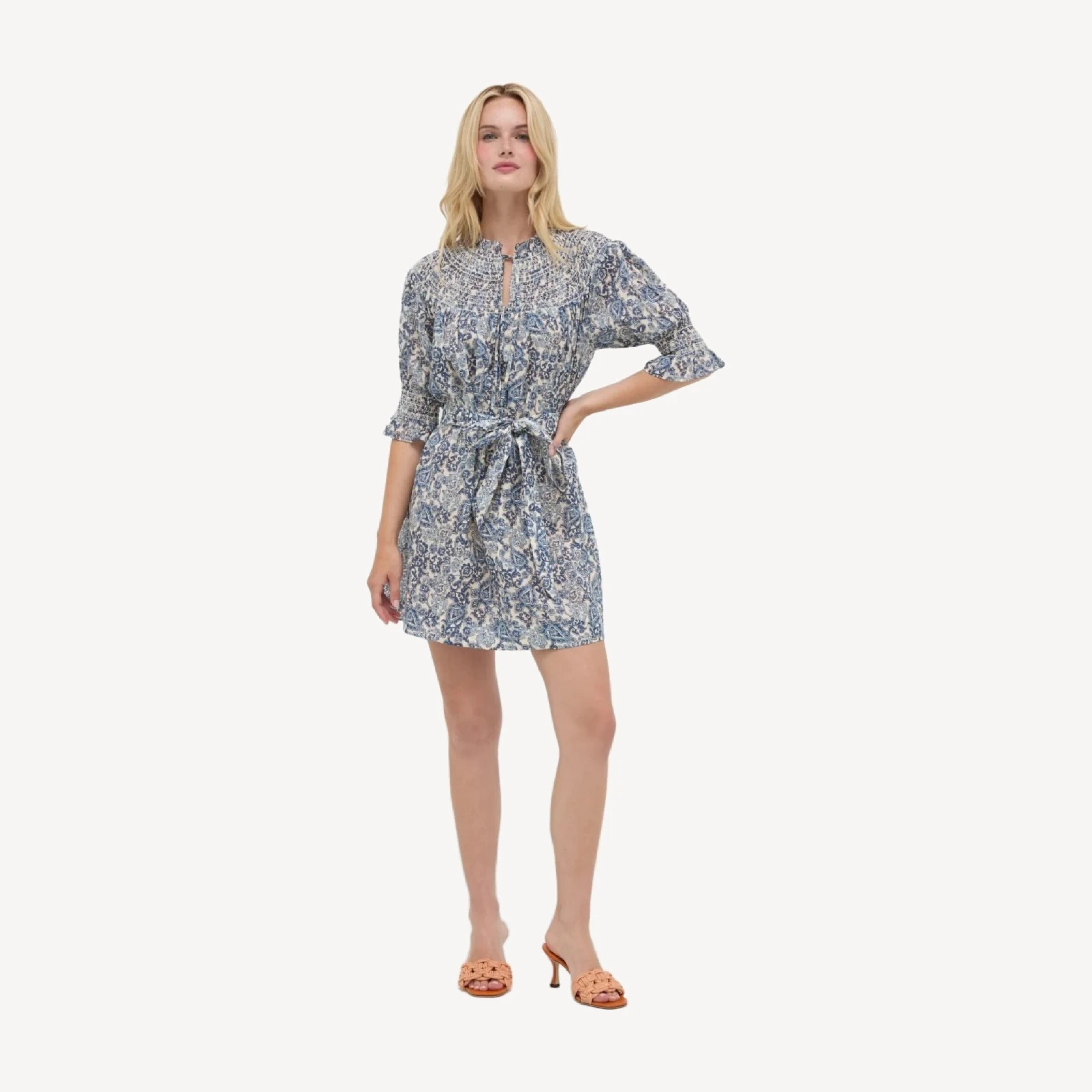 The Zinnia Mini Dress - Chedworth Paisley Blue