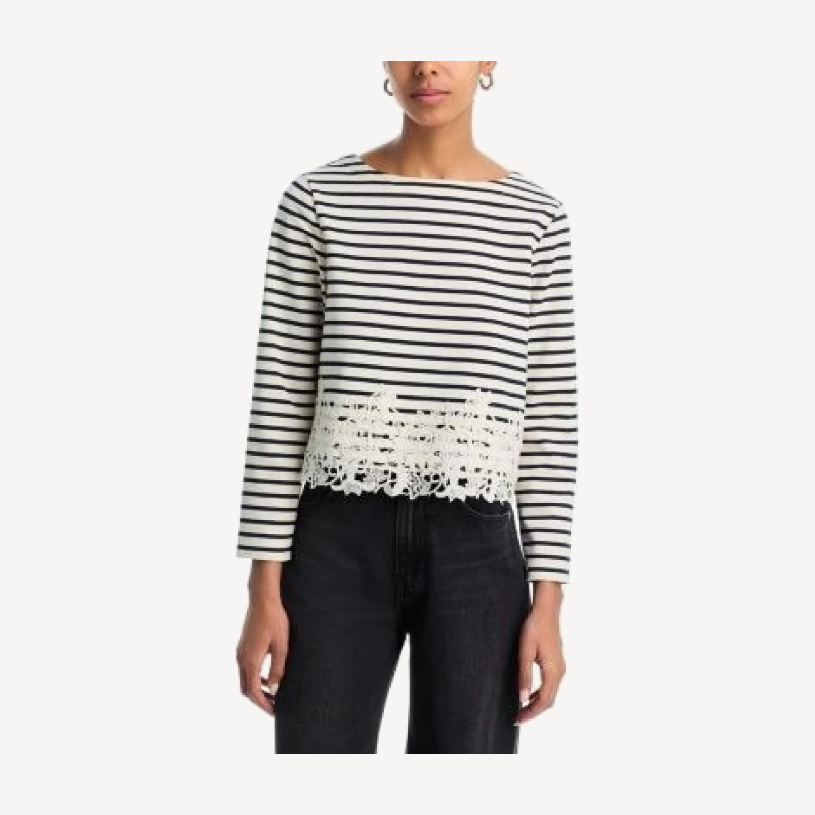 Veronica Beard Hovey Lace Trim Top