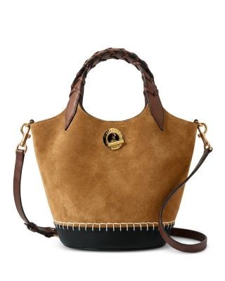 Veronica Beard Anchor Whipstitch Suede Crossbody Tote