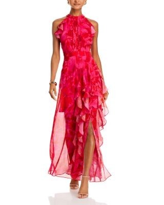 Aqua Sleeveless Ruffled Maxi Dress - Exclusive