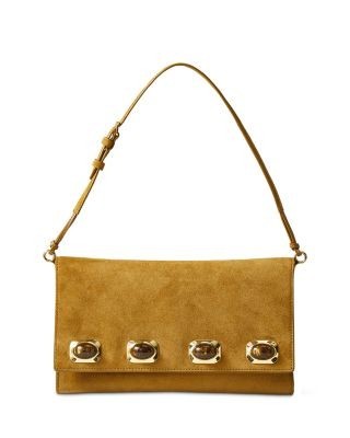Veronica Beard Stone Embellished Suede Crossbody Bag