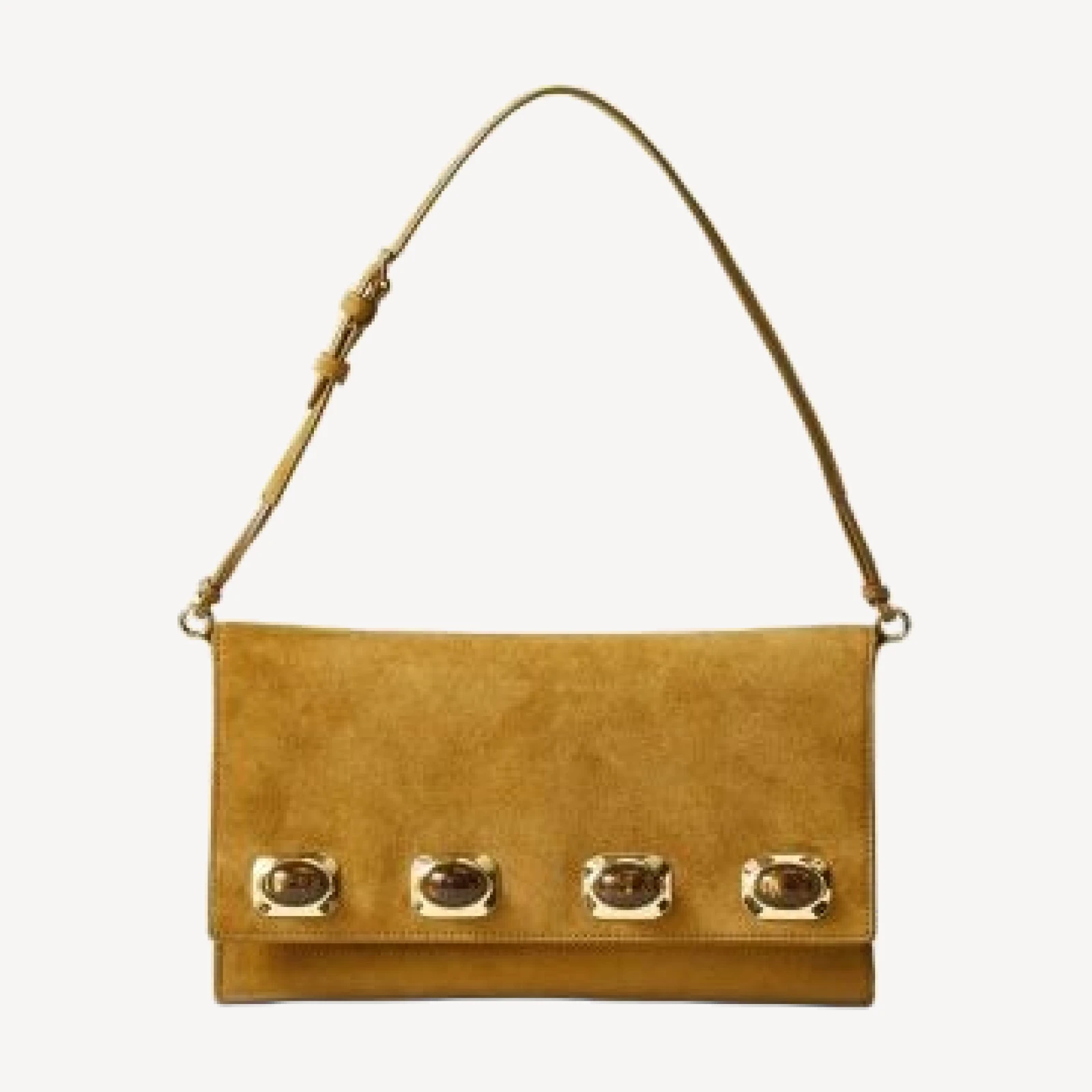 Veronica Beard Stone Embellished Suede Crossbody Bag