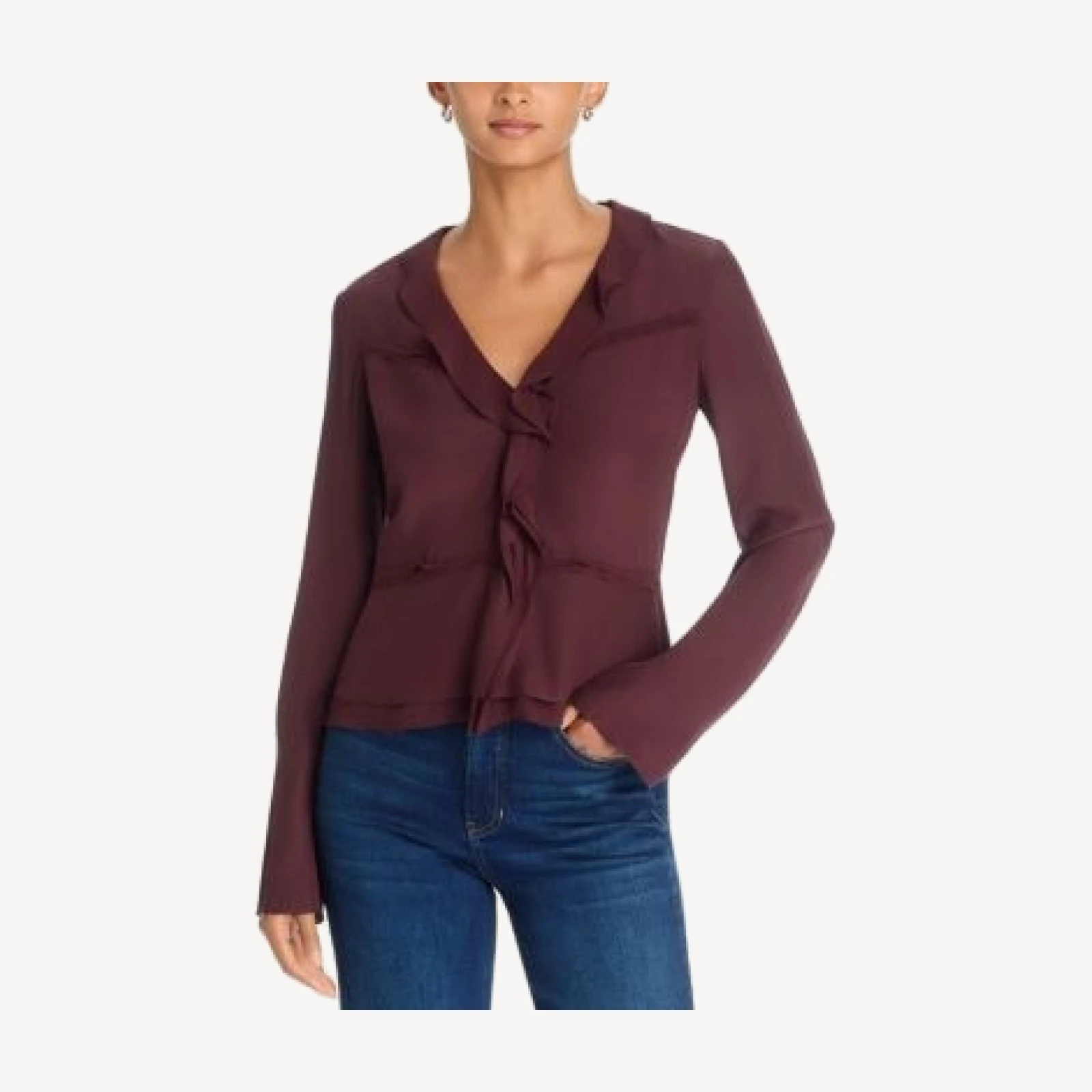 Veronica Beard Loralynn Ruffled Viscose Blouse