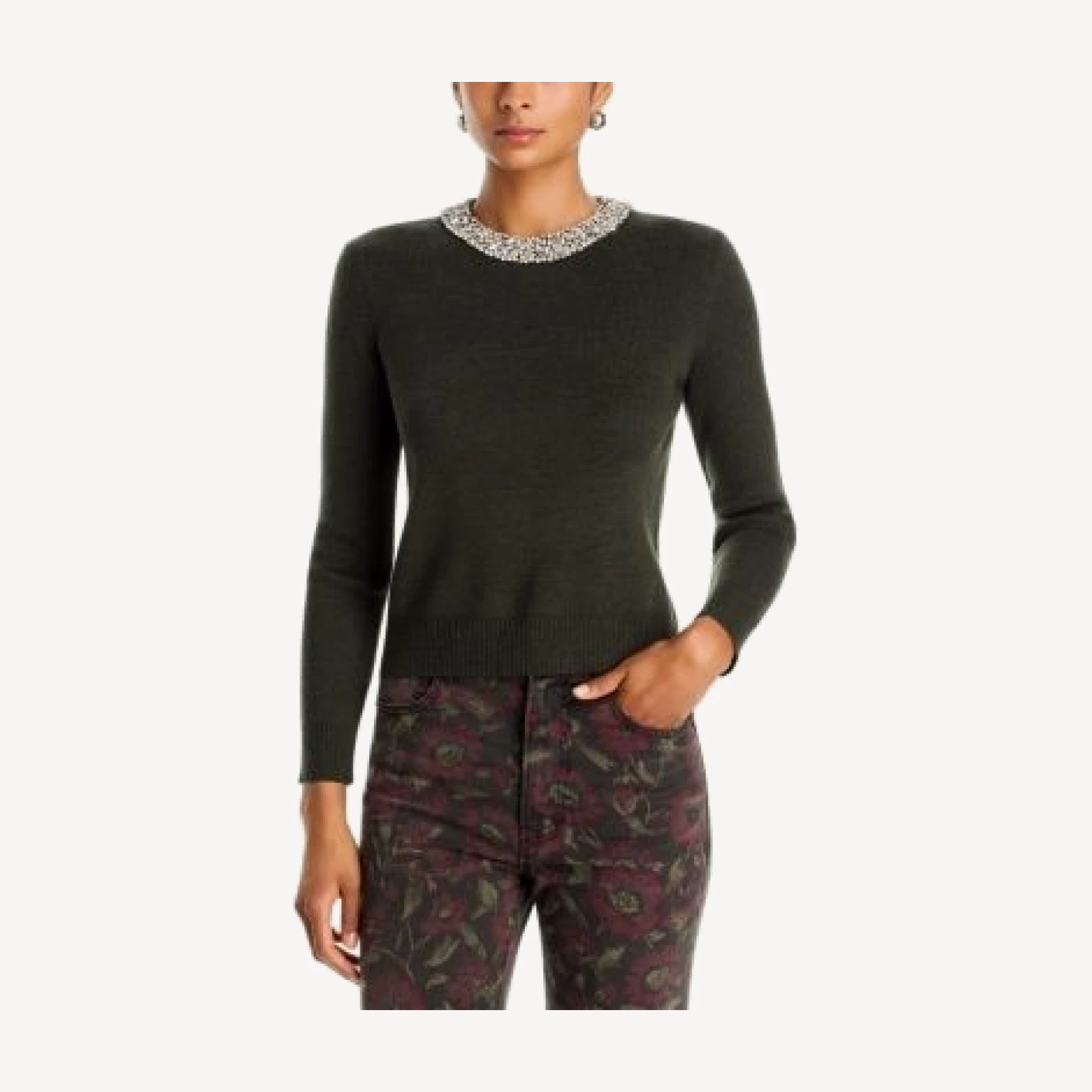 Veronica Beard Daro Merino Wool Embellished Sweater