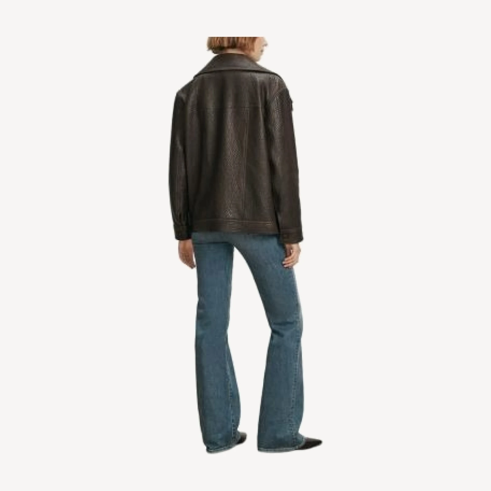 Veronica Beard Silversmith Leather Dickey Jacket