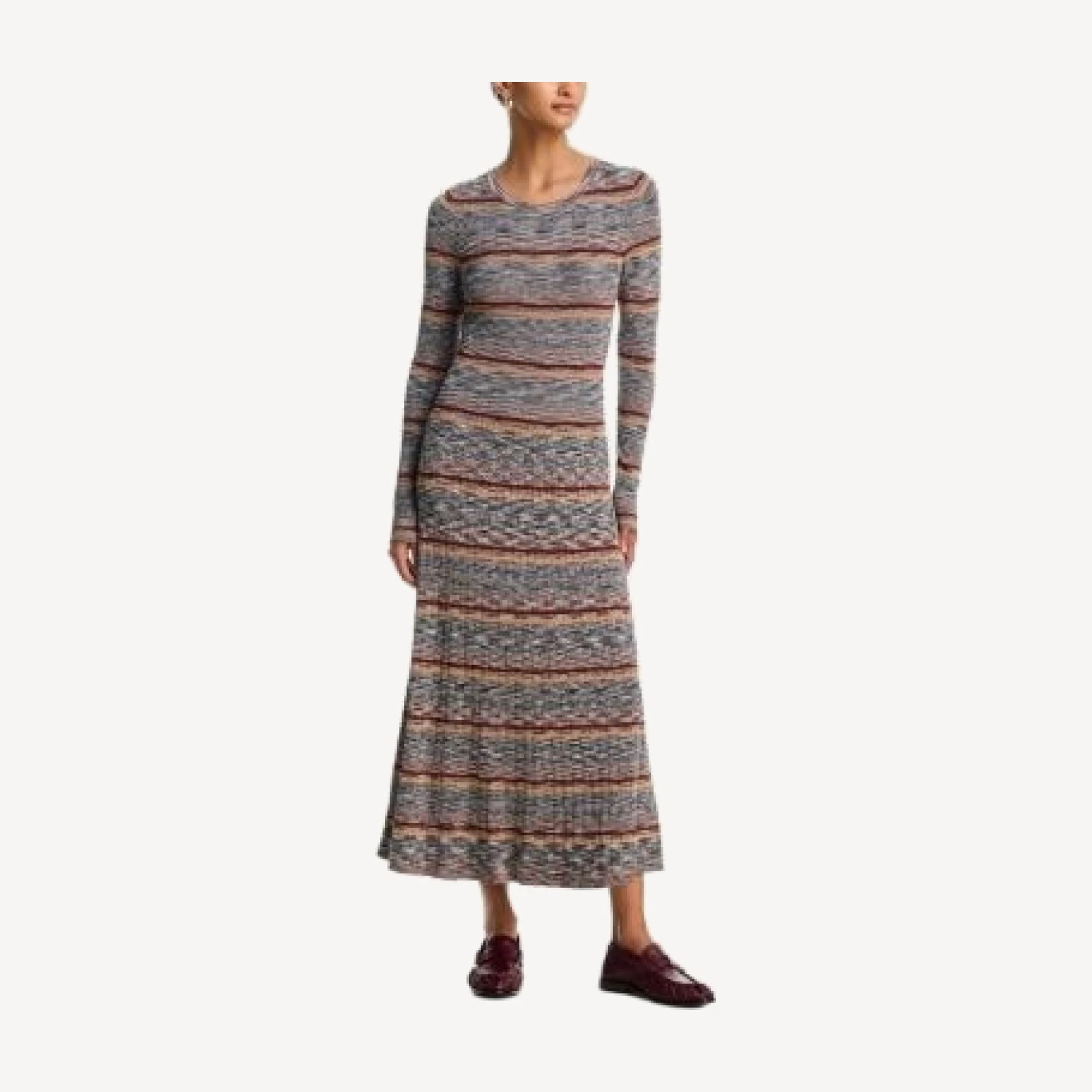 Veronica Beard Nami Long Sleeve Knit Midi Dress